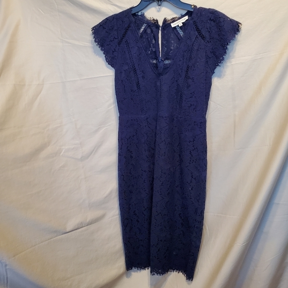 Heartloom Blue Lace Overlay Dress SZ SM